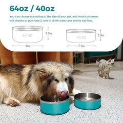 Bebedero para perros WENBOKMIN en acero inoxidable, fácil de limpiar y duradero.