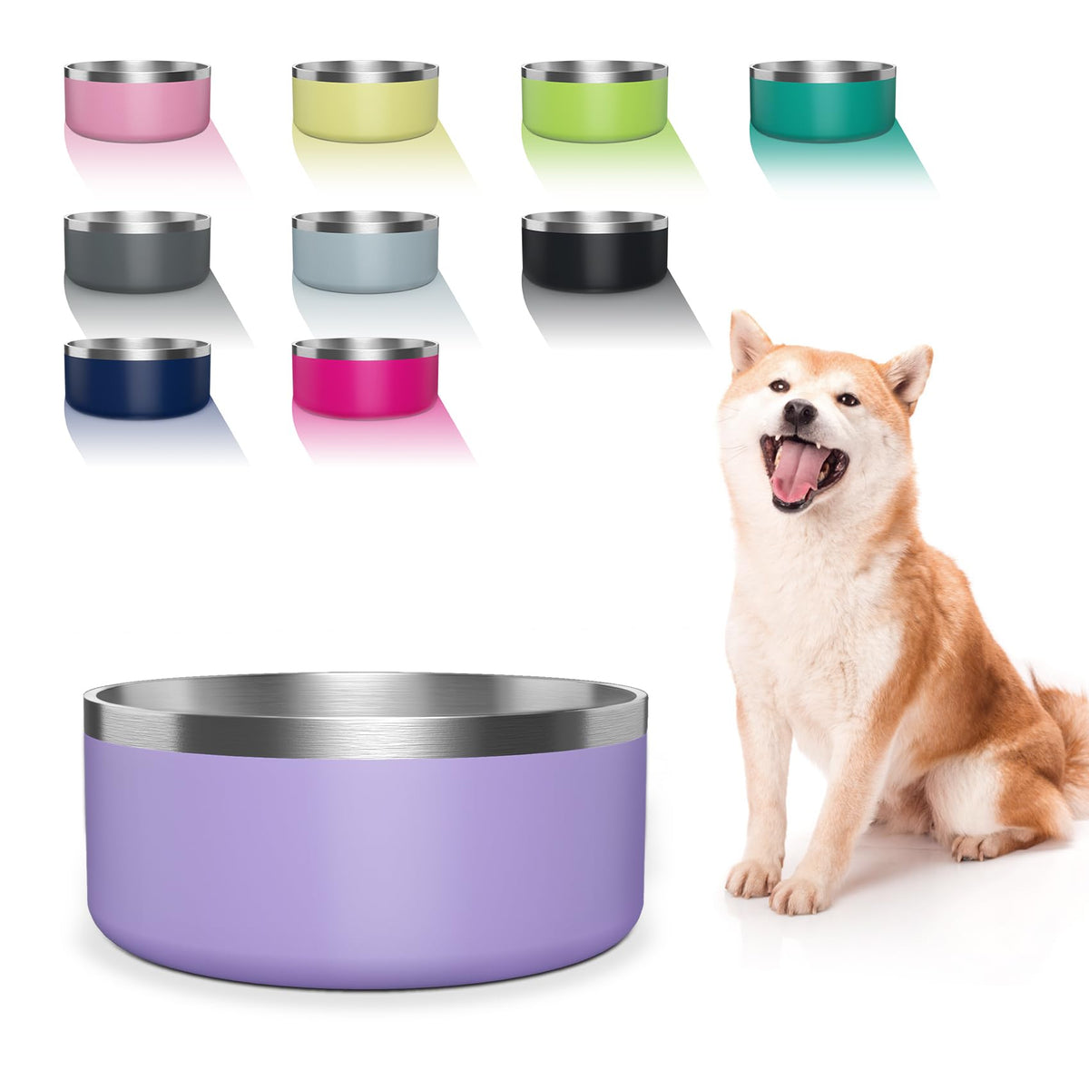 Tazón Wenbokmin para perros de acero inoxidable, ideal para comida y agua diaria.