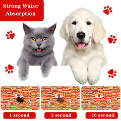 WENININOK tapete para comida y agua de gatos evita charcos y facilita la limpieza.