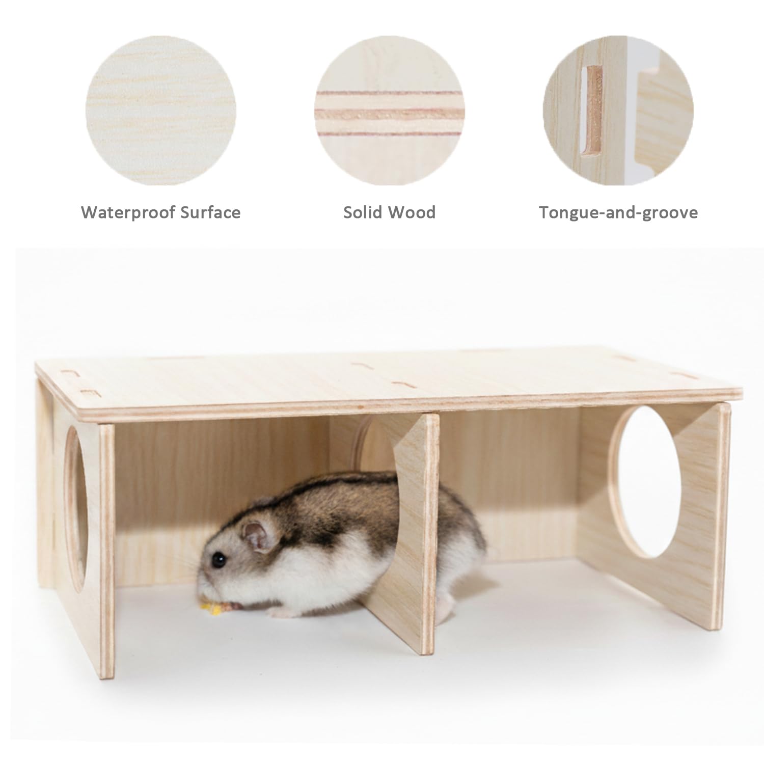 Wenriko Hamster Peep Tunnel acabado de abedul aporta un aspecto natural.