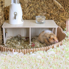 Wenriko Hamster Peep Tunnel doble espacio: diseño amplio para privacidad y almacenamiento.