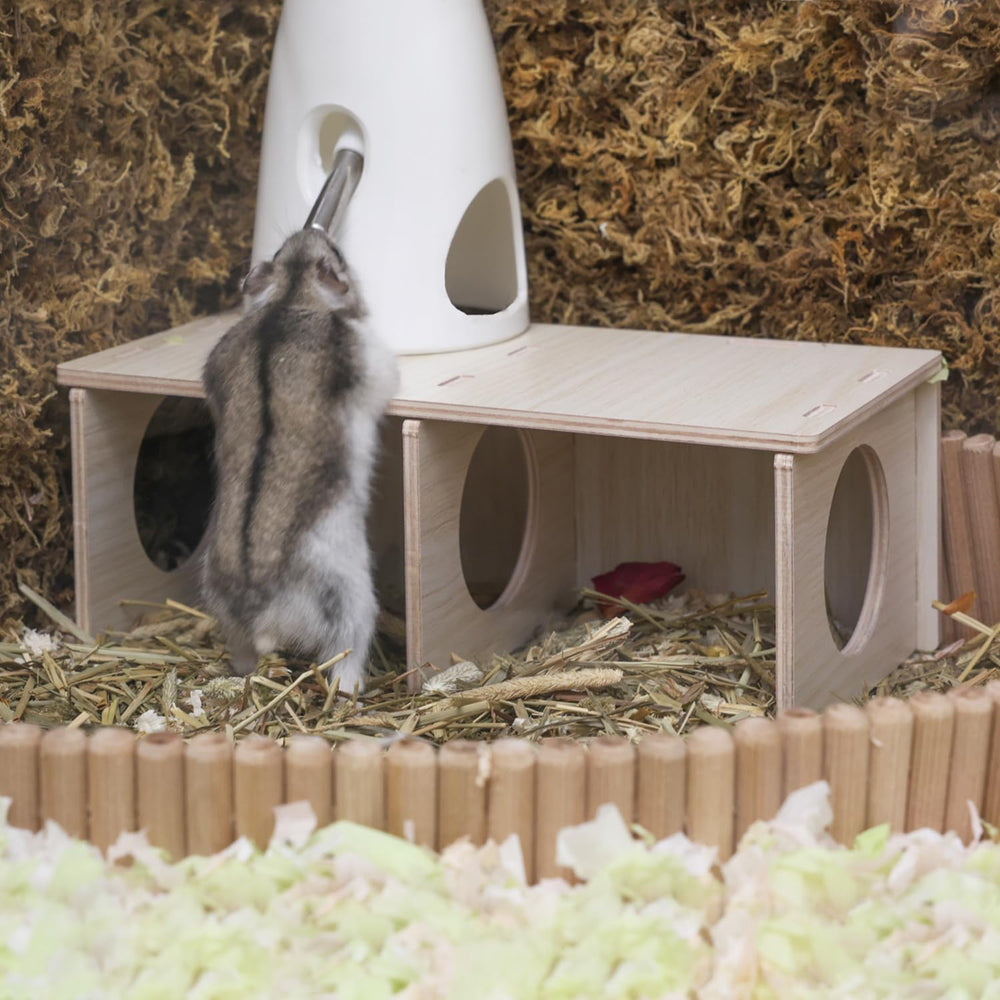 Wenriko Hamster Peep Tunnel techo plataforma permite colocar bebederos o comida.