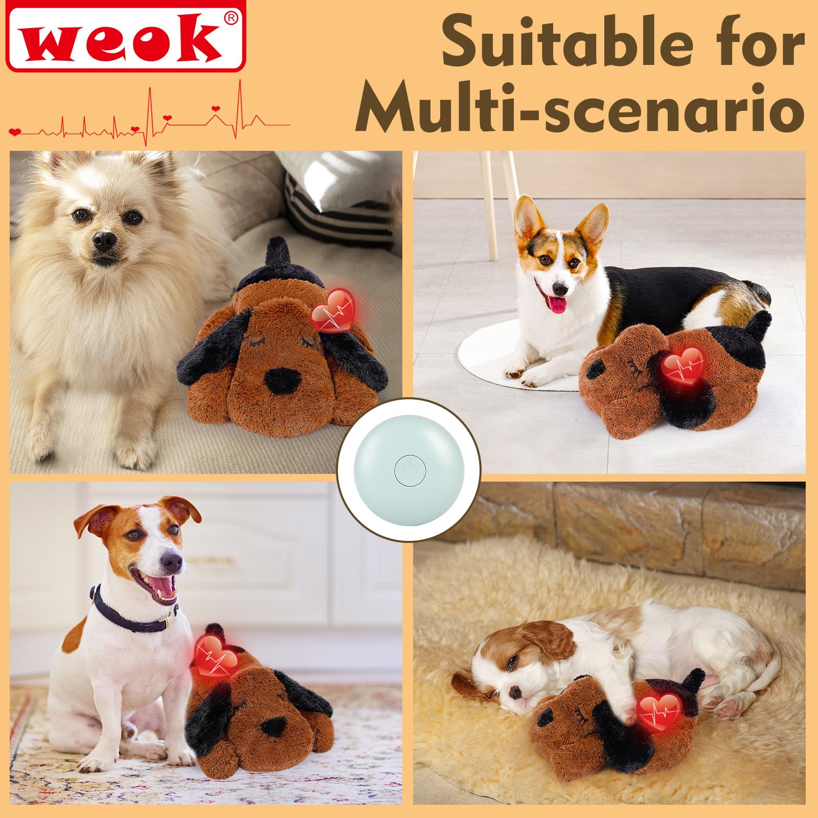 WEOK-modulo-latido-integrado reproduce latido real para sensación de compañía.