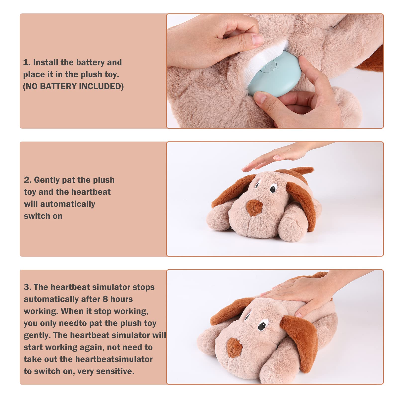 WEOK peluche duradero con latido, pensado para juego diario