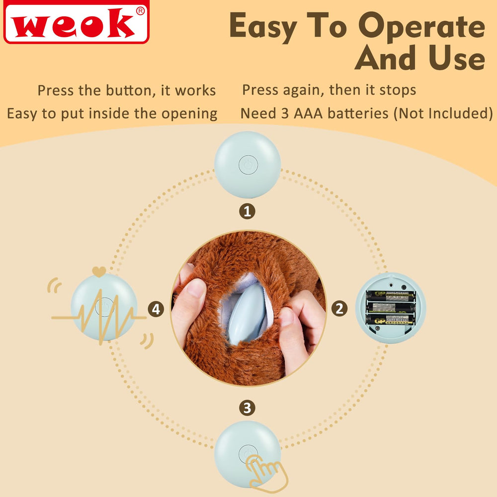 WEOK Puppy Heartbeat Toy, lavable a máquina para limpieza rápida