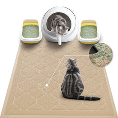 WePet almohadilla PVC para caja de arena beige, vista general, reduce desorden alrededor de la caja.