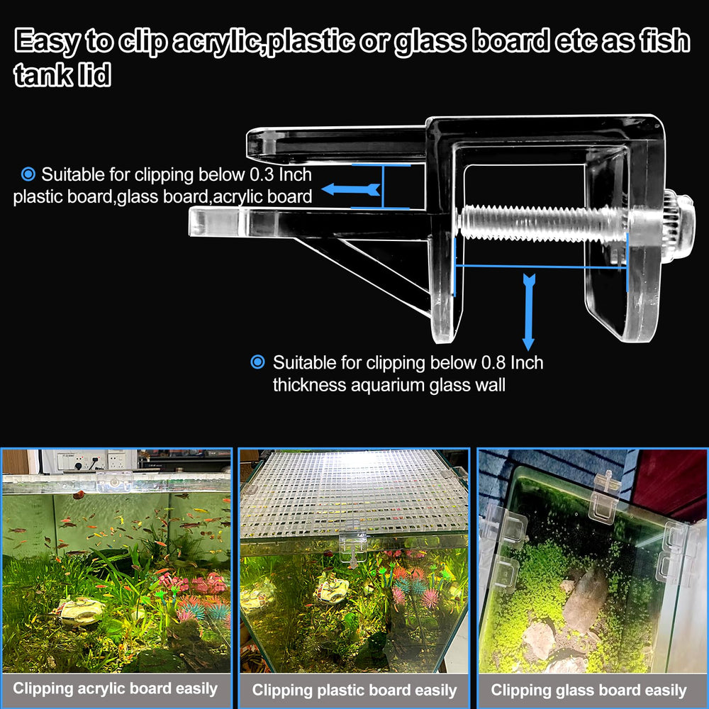 Weramics clips tapa para acuario, soportan vidrio o acrílico para evitar saltos de peces