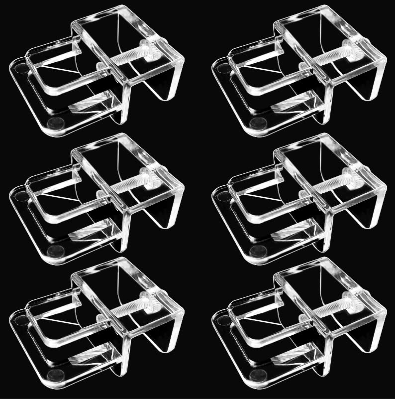 Weramics clips tapa acuario, pack de 6, fijación estable para paneles de vidrio