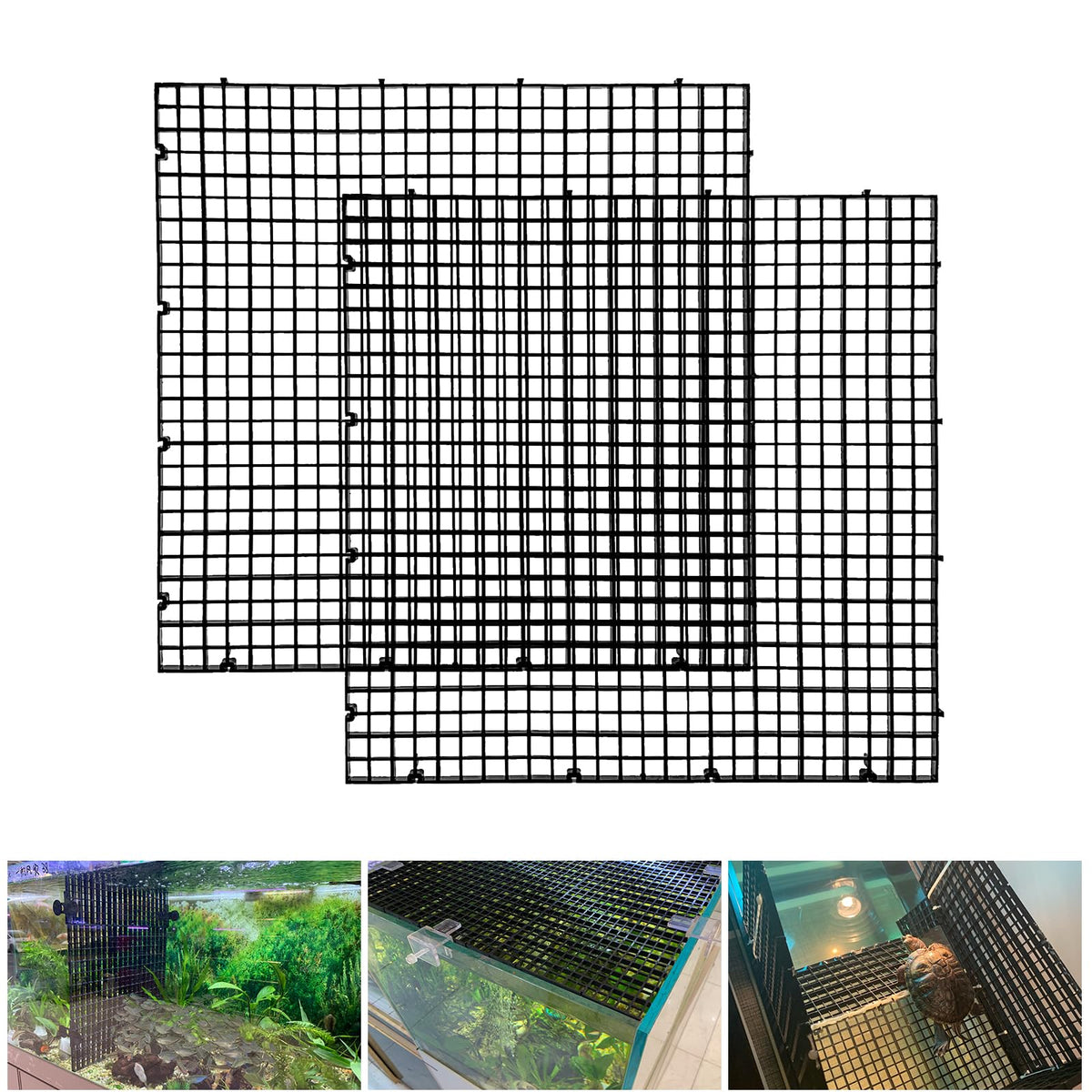 Weramics divisor de acuario: paneles de plástico negro, 2 piezas, para seguridad de peces.