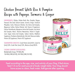 Componentes clave de Weruva Awesome Belly pollo y calabaza para dieta equilibrada