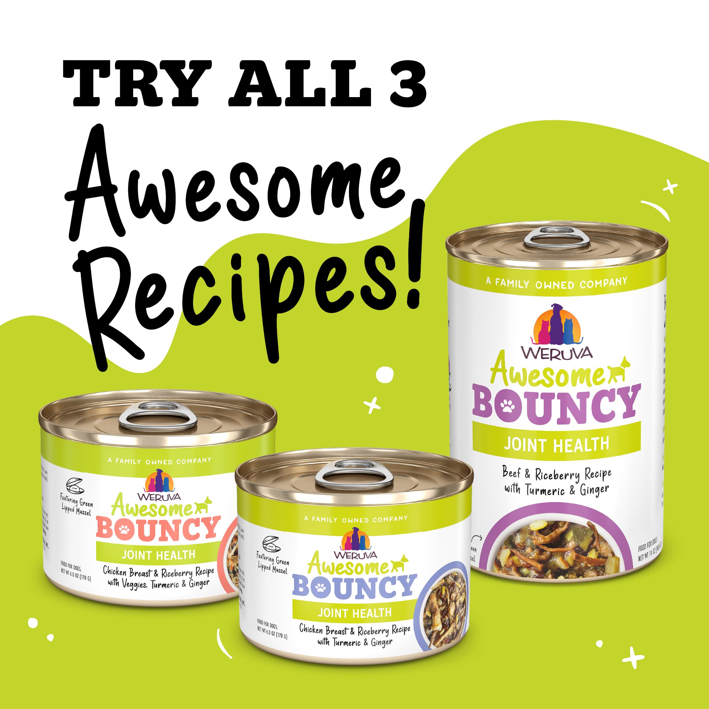 Pelaje brillante con coco y aceite de pescado en Weruva Awesome Bouncy