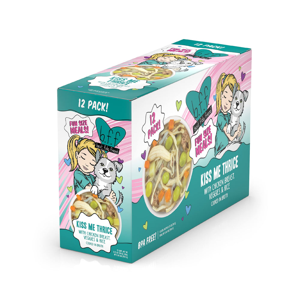Kiss Me Thrice en porciones individuales Weruva para alimentar a tu perro con facilidad.