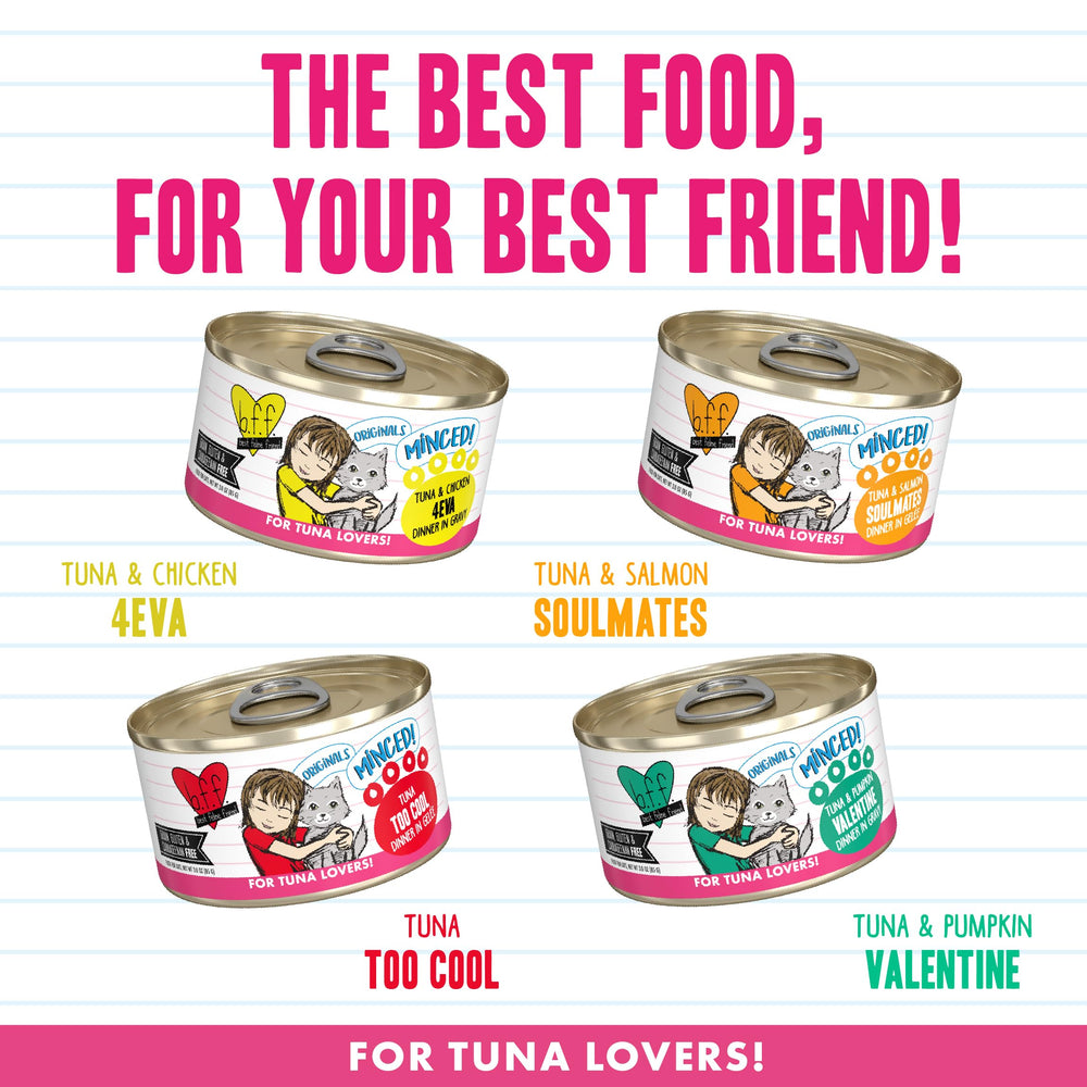 Weruva BFF Atún y Salmón Compañeros, 3oz, textura jugosa para cada comida.