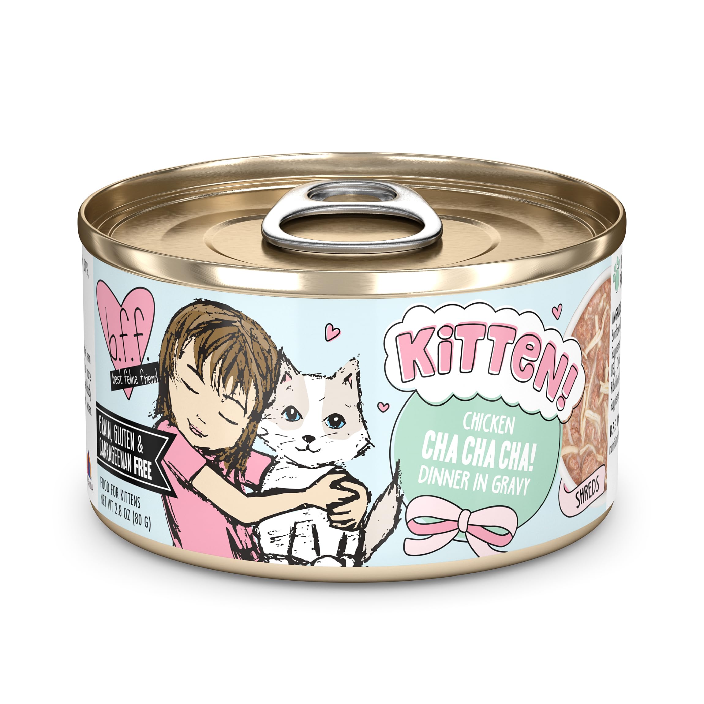 Weruva B.F.F. Gatitos Cha Cha Cha, lata guiso, pollo tierno para gatitos en crecimiento