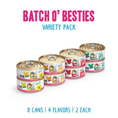 Weruva BFF Minced Natural: lata de 5,5 oz abierta con trozos