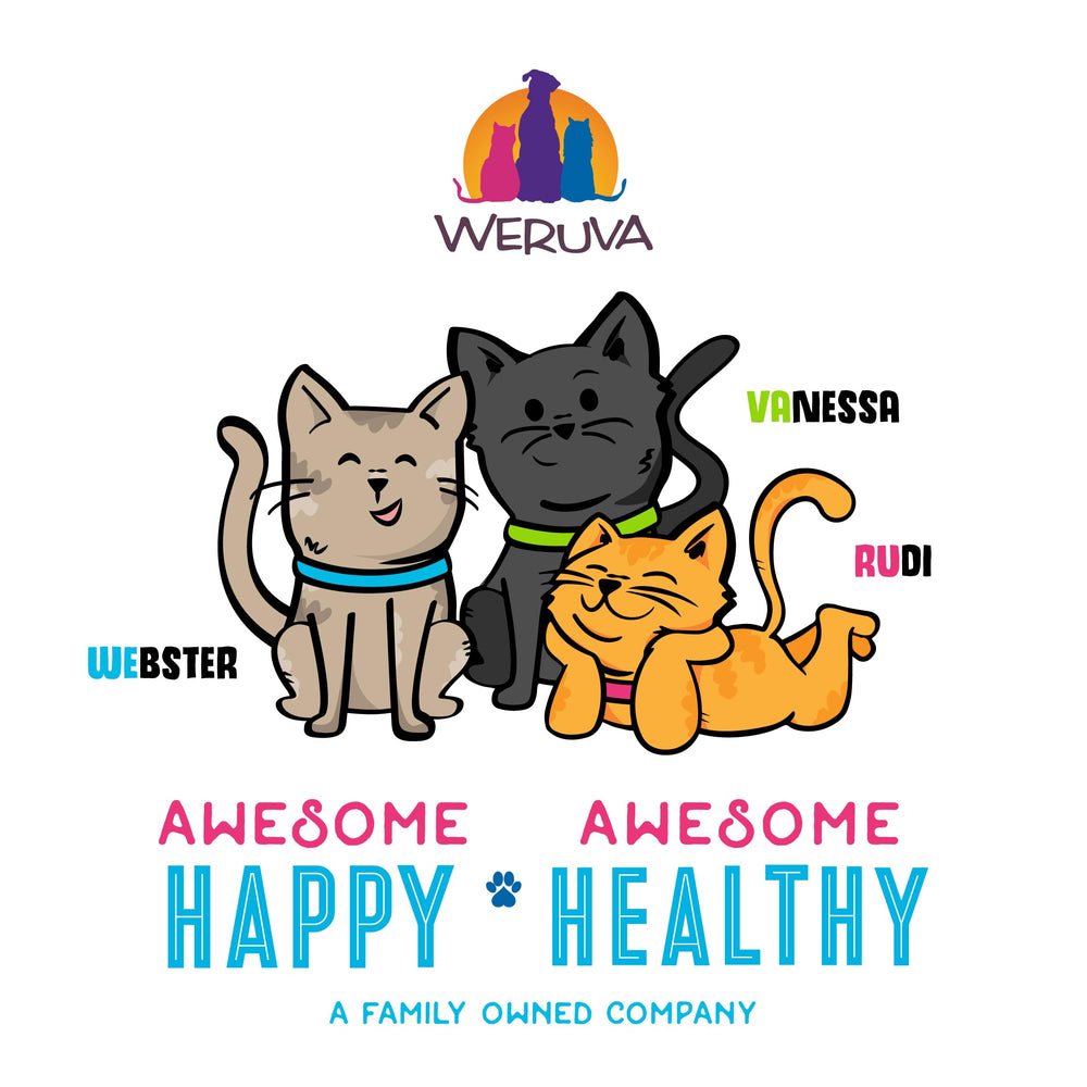 Weruva OMG, libre de granos y colorantes para opciones de alimentación.
