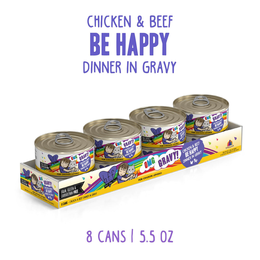 Weruva B.F.F. OMG: pollo y res en salsa gravy, cena sabrosa