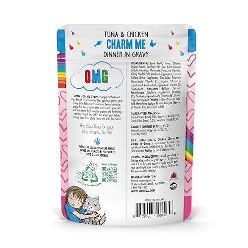 Weruva B.F.F. OMG trozos de atún en salsa, sabrosos para gatos adultos