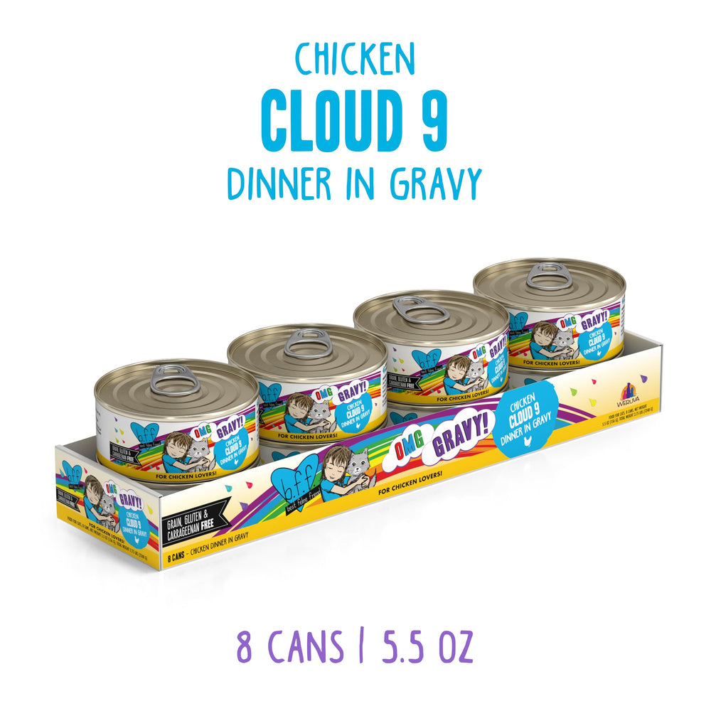 Trozos de pollo en salsa de Weruva BFF OMG para gatos exigentes
