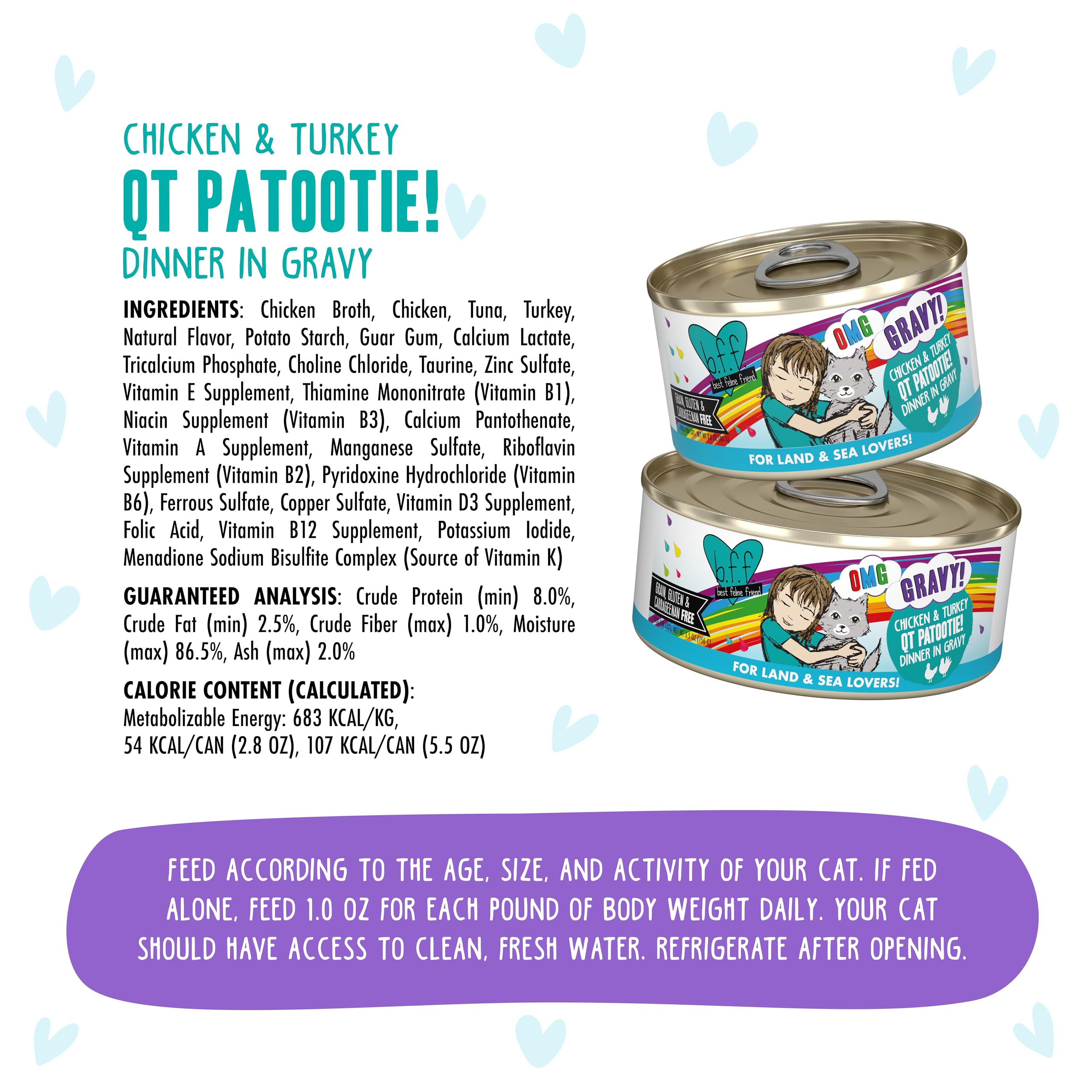 Weruva B.F.F. OMG: trozos de pollo y pavo en salsa para gatos