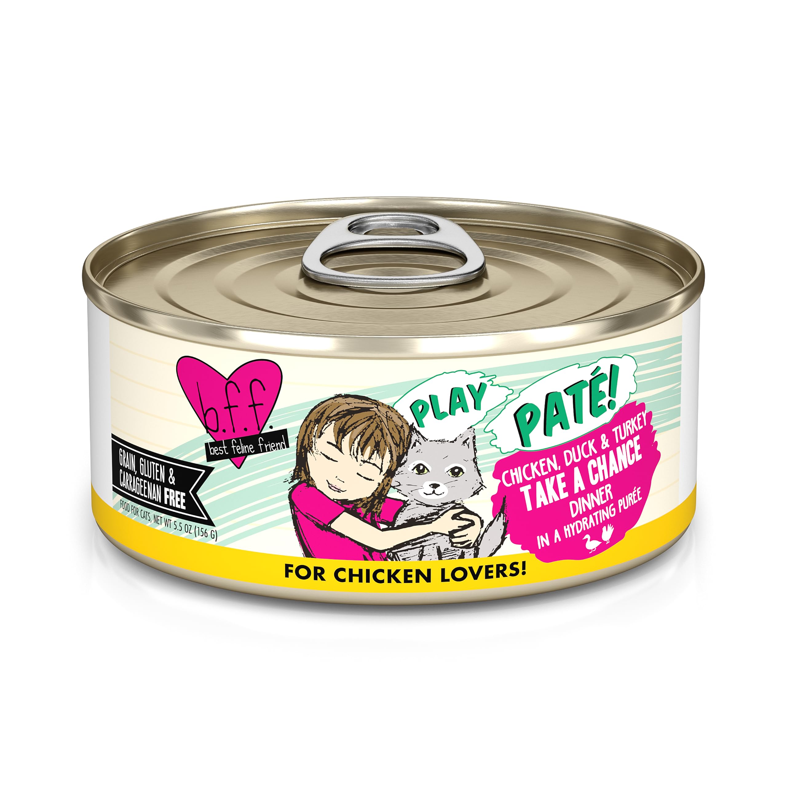 Weruva BFF Play pate pollo-pato-pavo en lata, apetecible para felinos