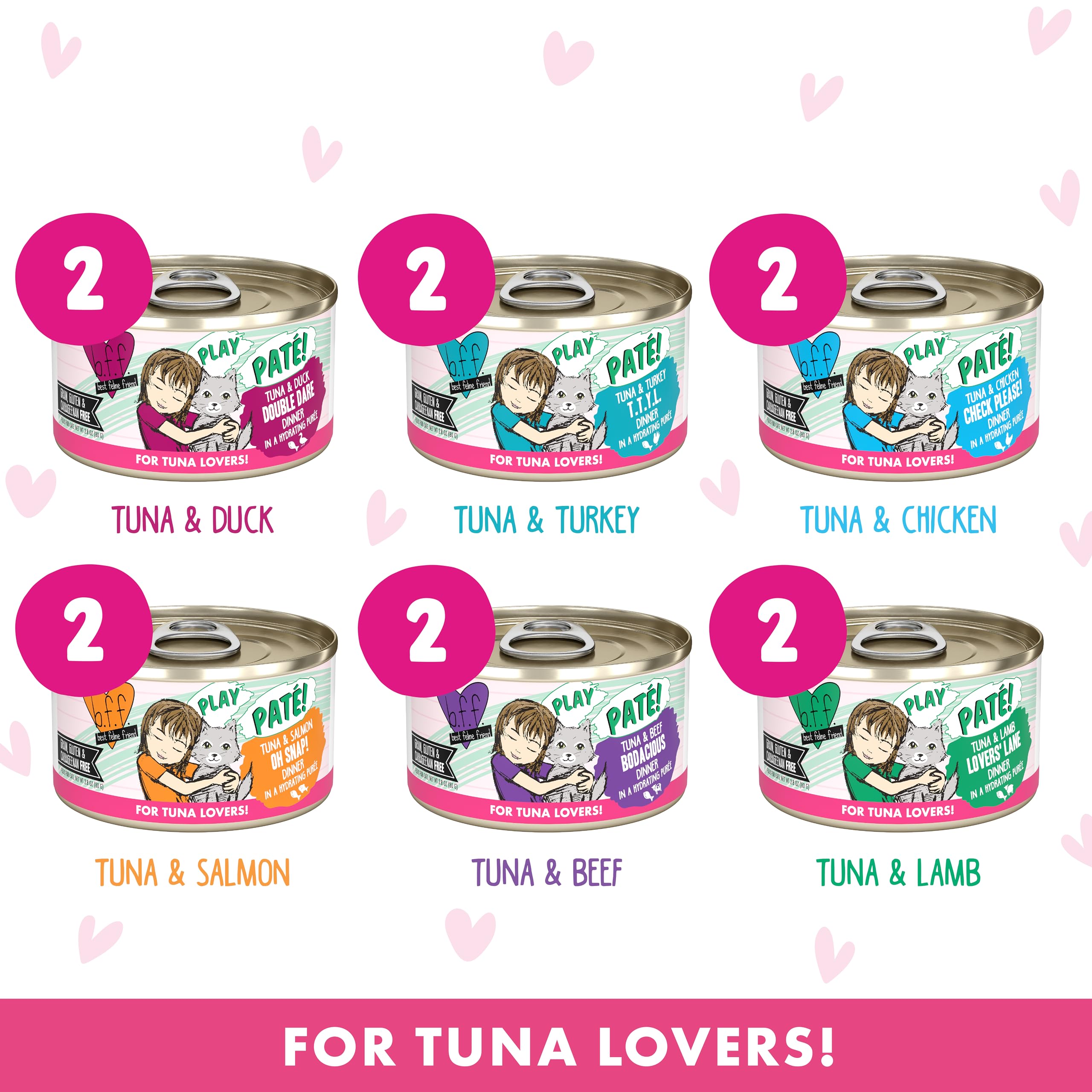 Presentación de 12 latas de Weruva BFF Play 2,8 onzas