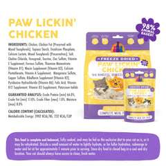 Weruva Cat Freeze Dried Paw Lickin' Chicken, cubos listos para mezclar con comida húmeda Weruva.