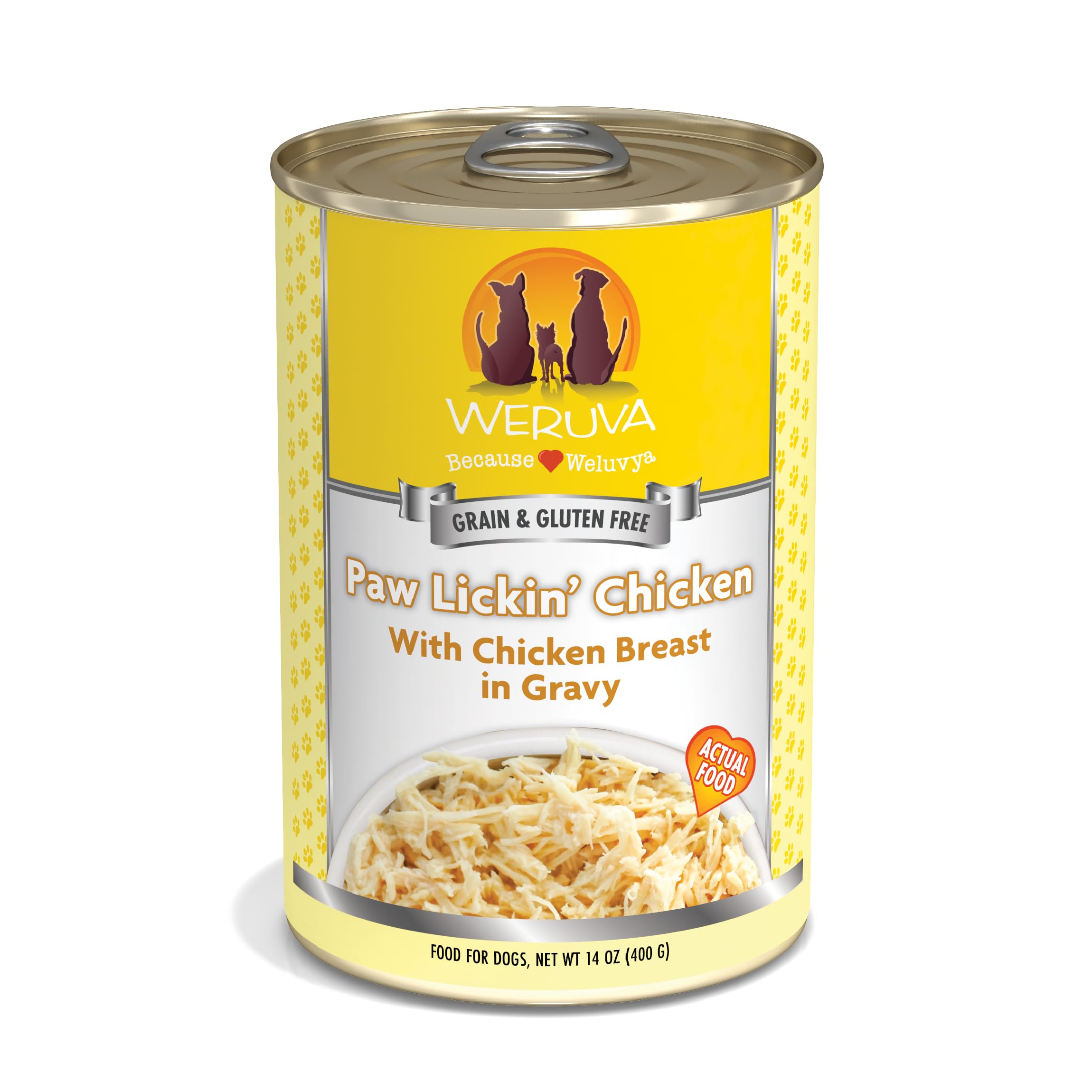 Latas de Weruva Paw Lickin' Chicken en salsa, 14 oz, pack de 12
