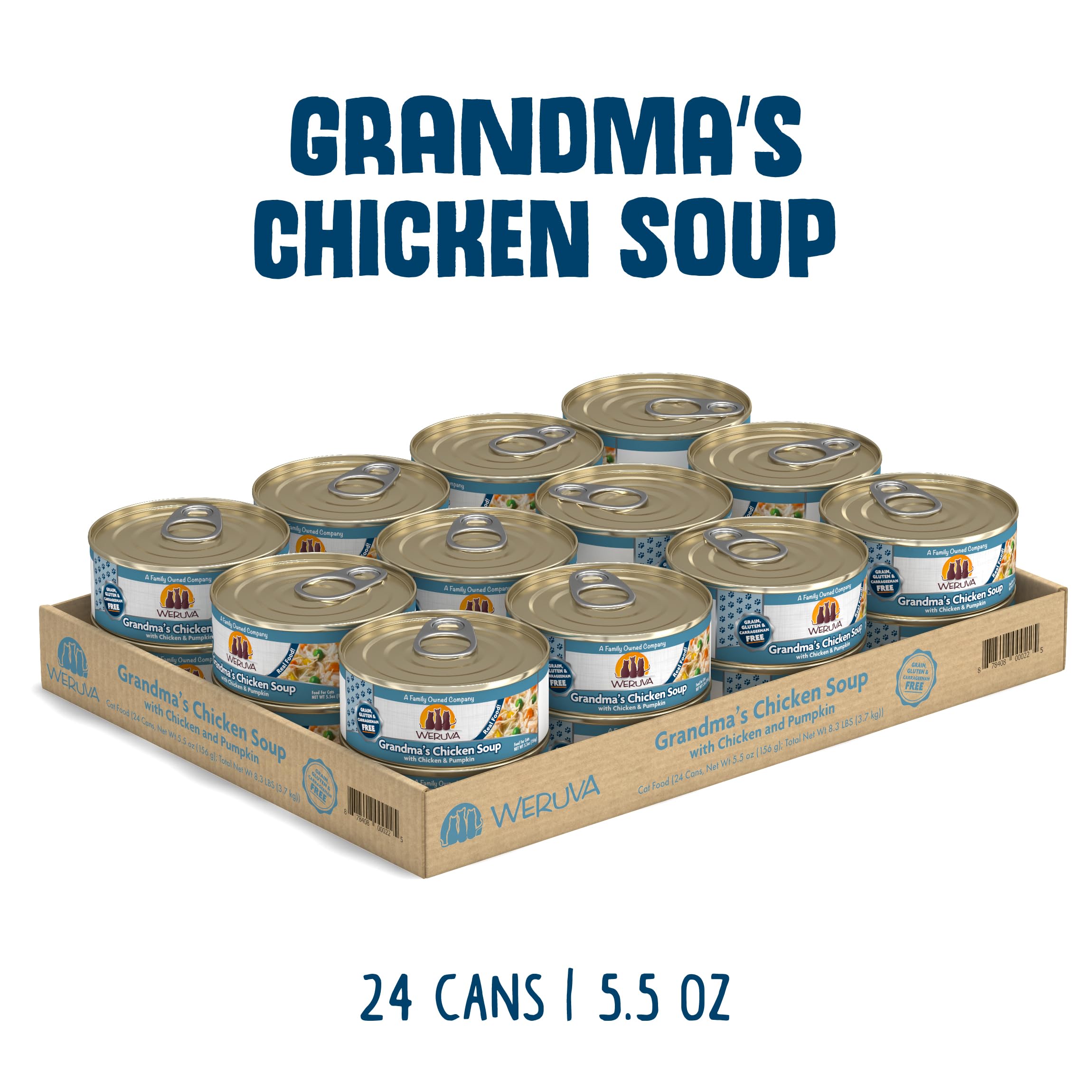 Weruva Classic Cat Food con trozos de pollo deshilachado en caldo