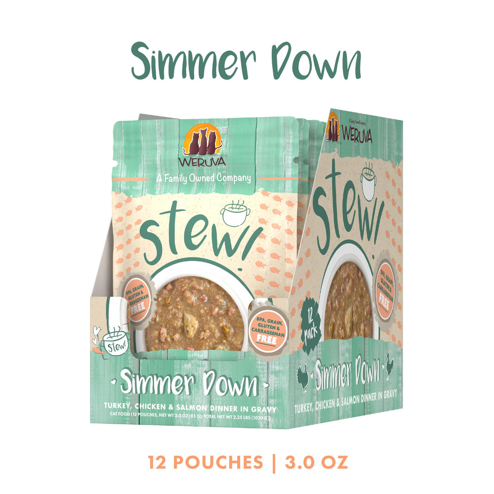 Weruva Classic Cat Stews pavo en salsa, sabor suave y variedad para la dieta.