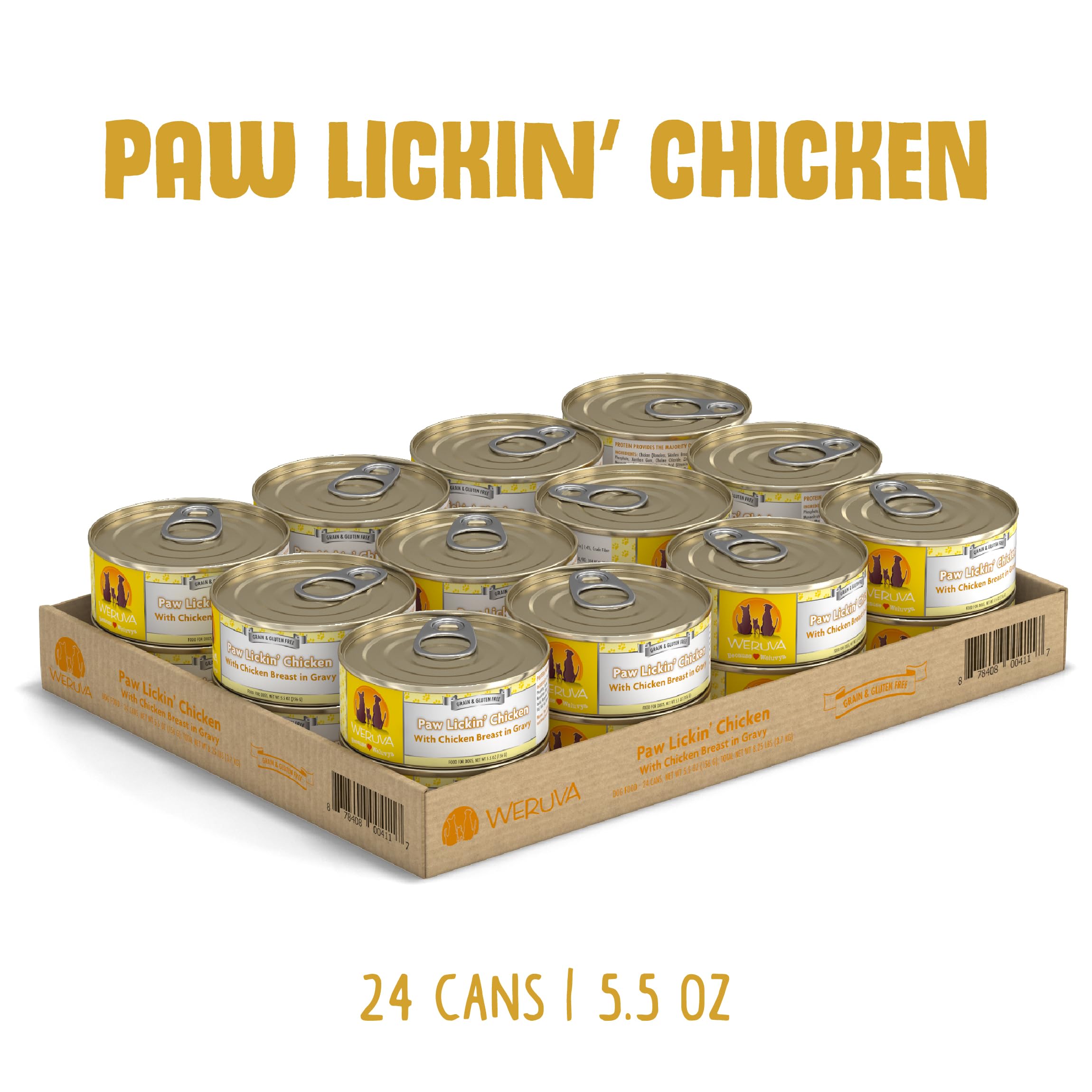 Weruva Paw Lickin’ Chicken, pechuga de pollo en salsa en primer plano
