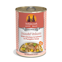 Weruva Classic Perro jammin-salmon en lata 14oz, rico en Omega-3 para piel saludable.