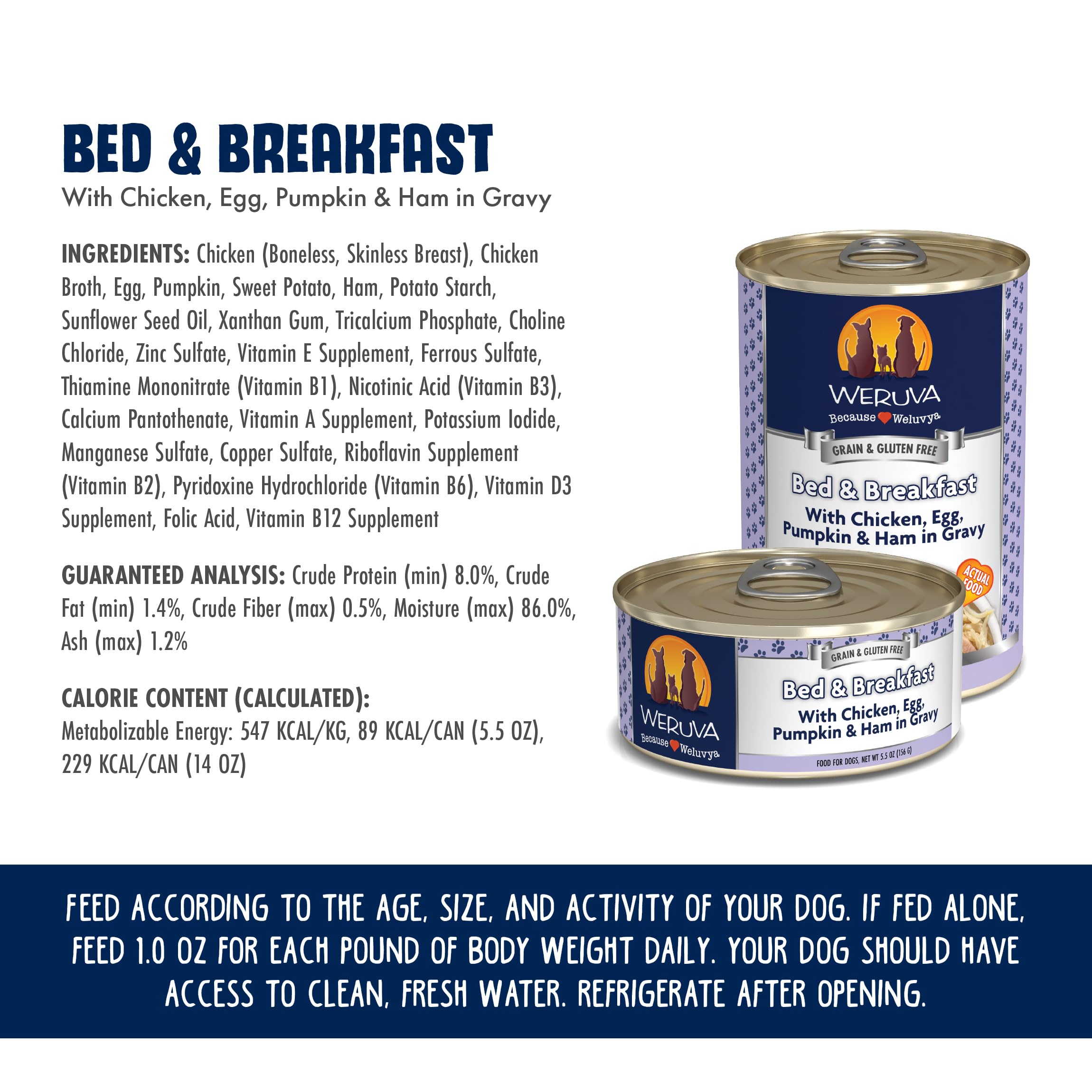 Weruva Bed & Breakfast, comida húmeda sin granos, textura suave y salsa agradable.