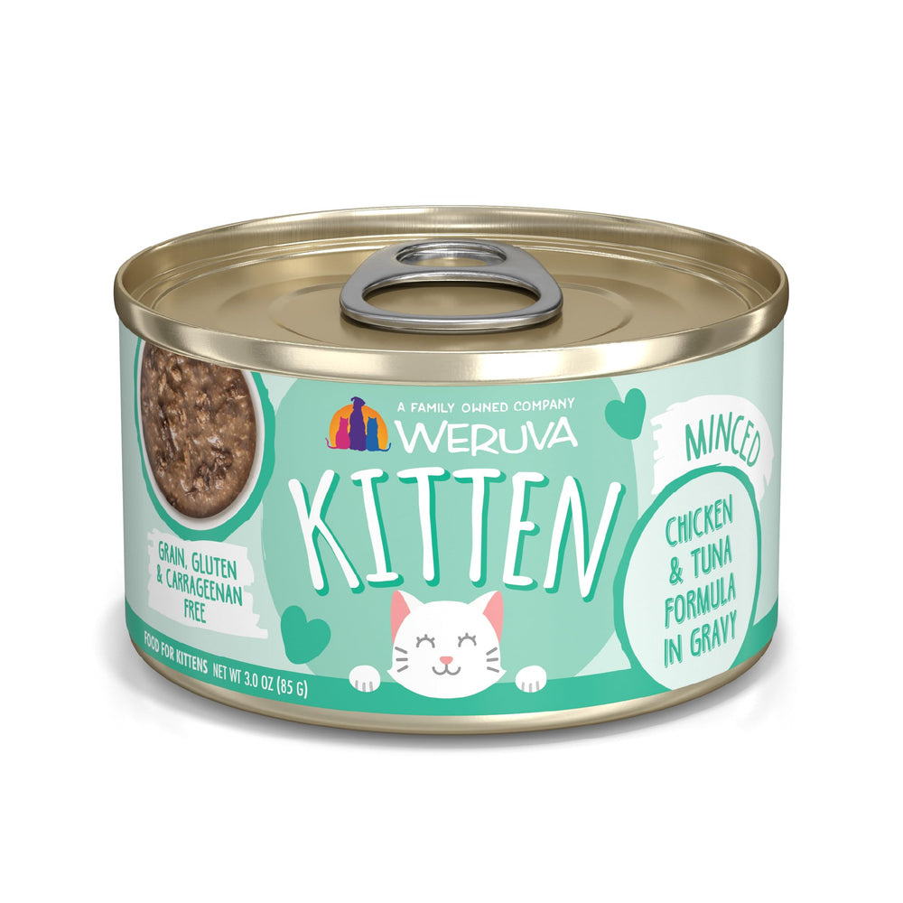 Weruva Gatito pollo y atún en salsa, lata de 85 g, proteína para gatitos en crecimiento