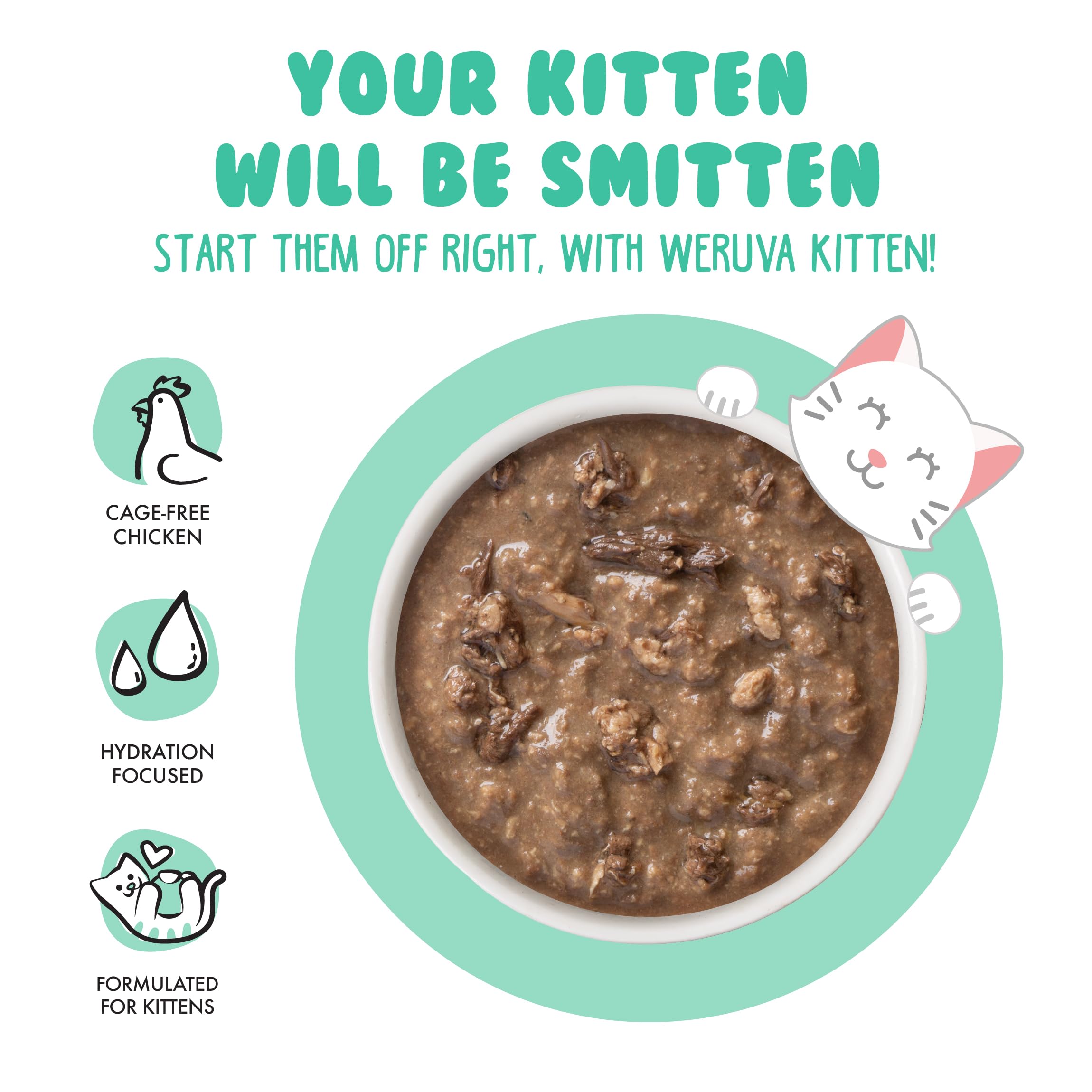 Weruva Gatito sin granos, pollo y atún en salsa, opción natural
