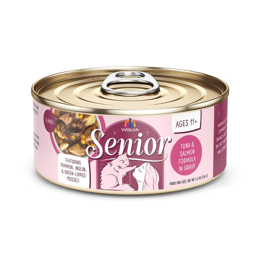 Weruva Gato Mayor: atún y salmón en gravy, sabor marino para mayores.