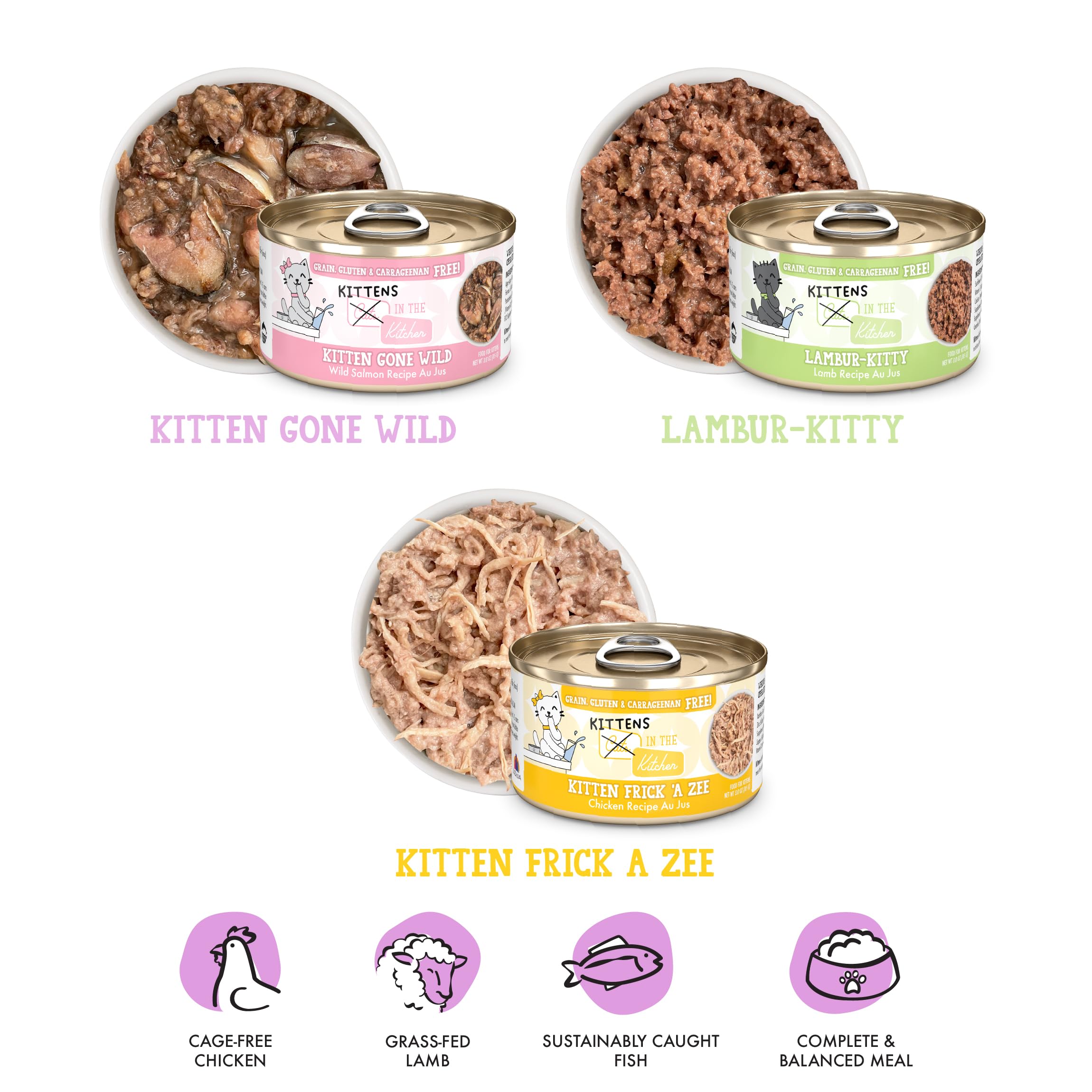 Weruva Gatos en la Cocina: Kitten Gone Wild, 4 latas para gatitos activos
