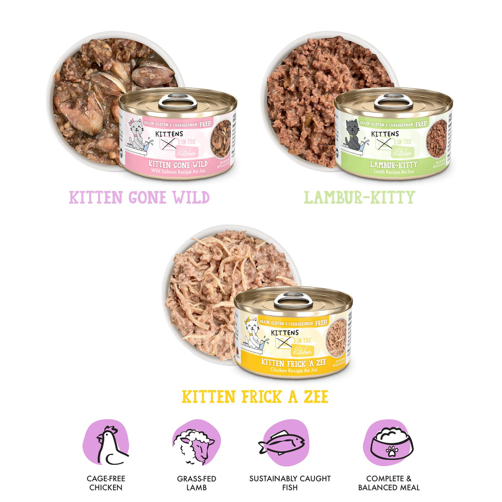 Weruva Gatos en la Cocina: Kitten Gone Wild, 4 latas para gatitos activos
