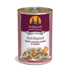 Weruva Hot Dayam! con cordero en gelée, lata 14oz, proteína sabrosa