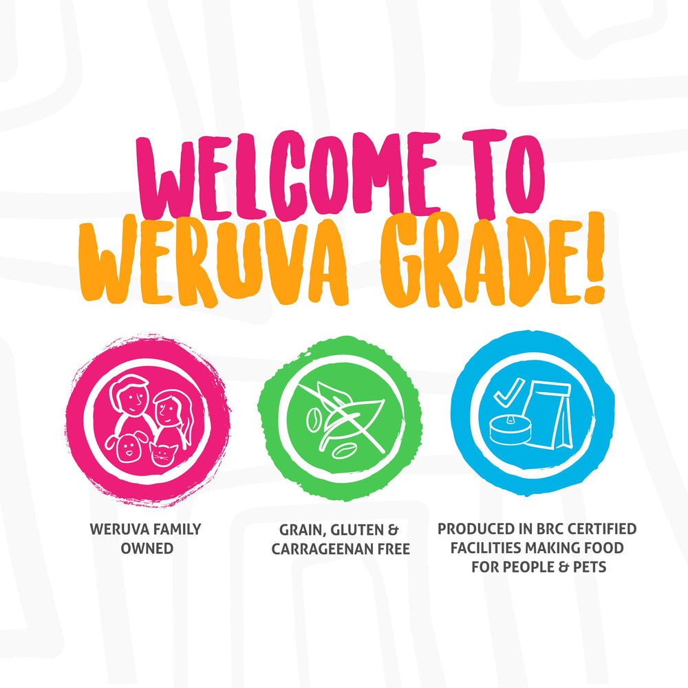 Weruva ingredientes naturales, opción sin granos para perros activos