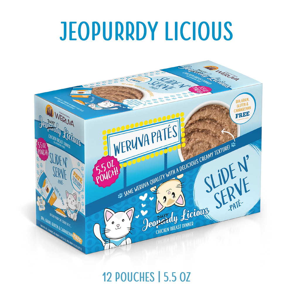 Weruva Jeopurrdy Licious Pate cremoso, textura suave para gatos exigentes