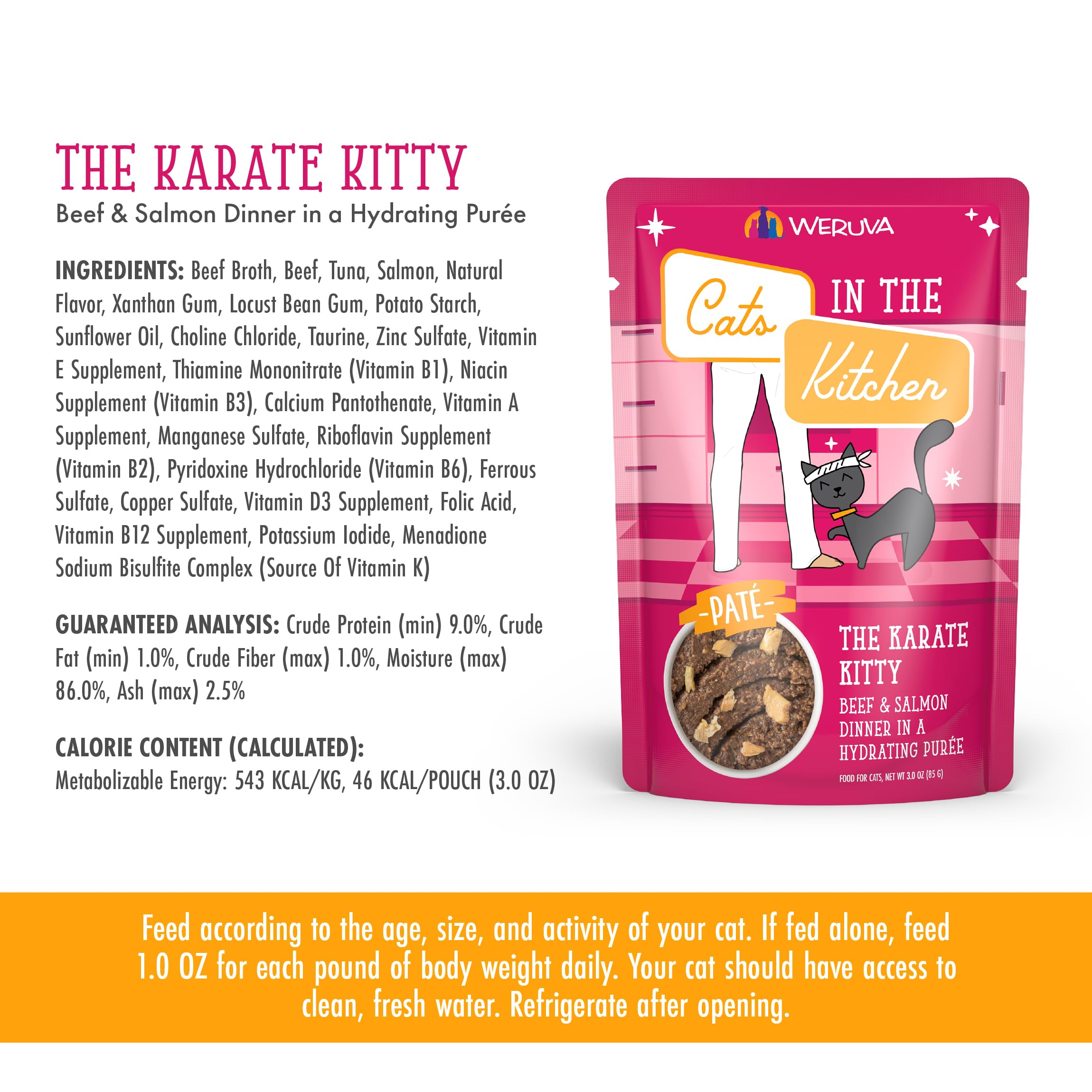 Weruva Karate Kitty Paté sin gluten, alternativa limpia para gatos.