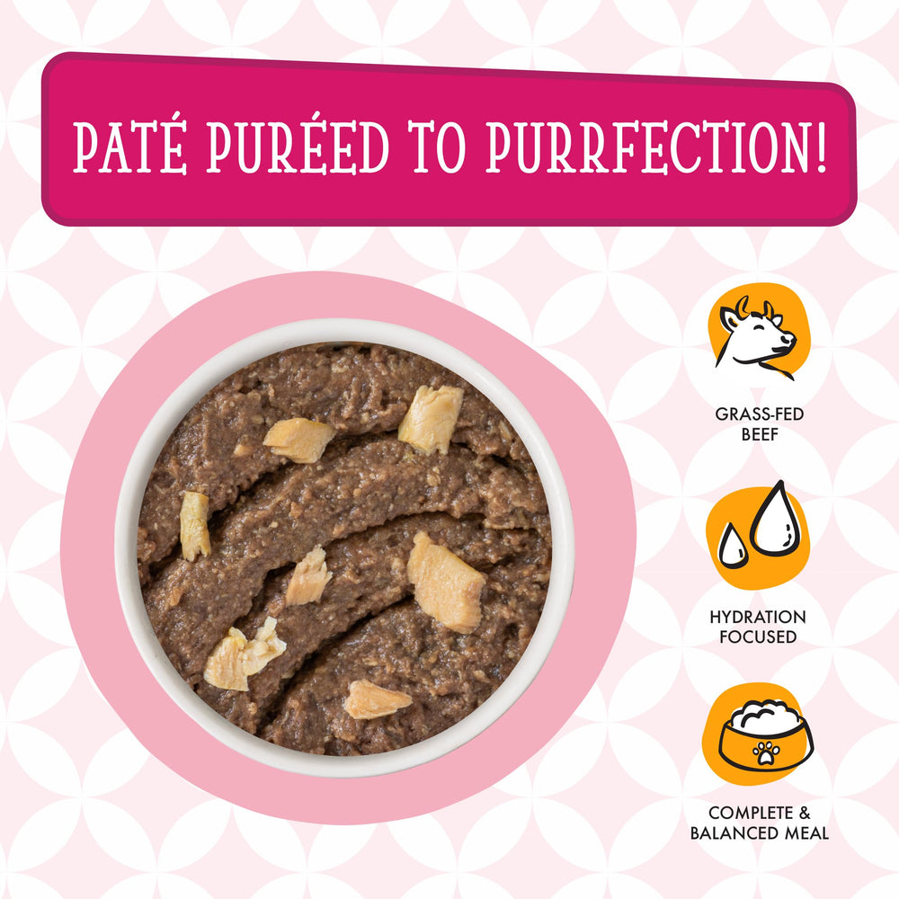 Weruva Karate Kitty Paté sin granos, opción para dietas sensibles.