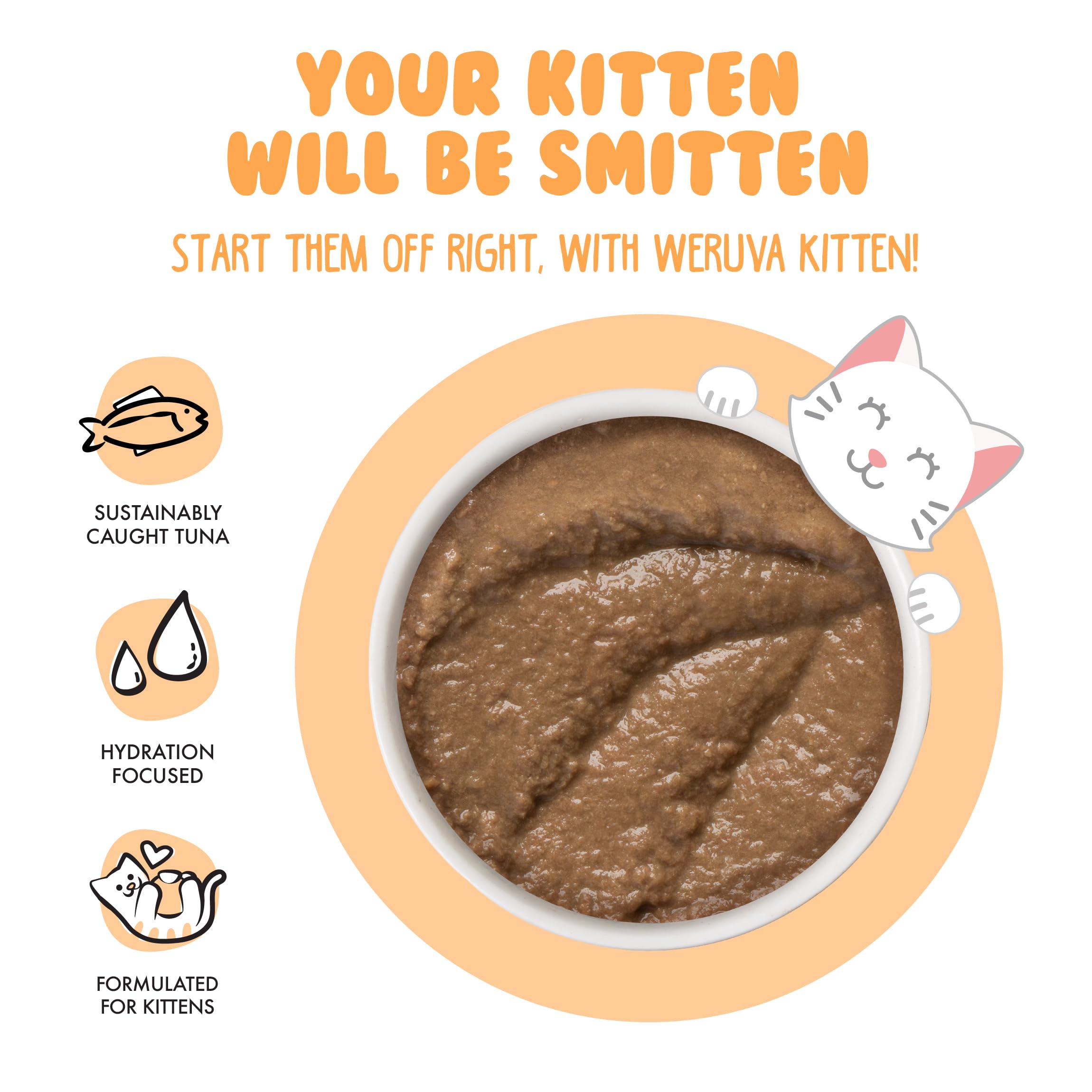 Ingredientes principales de Weruva Kitten con atún y salmón