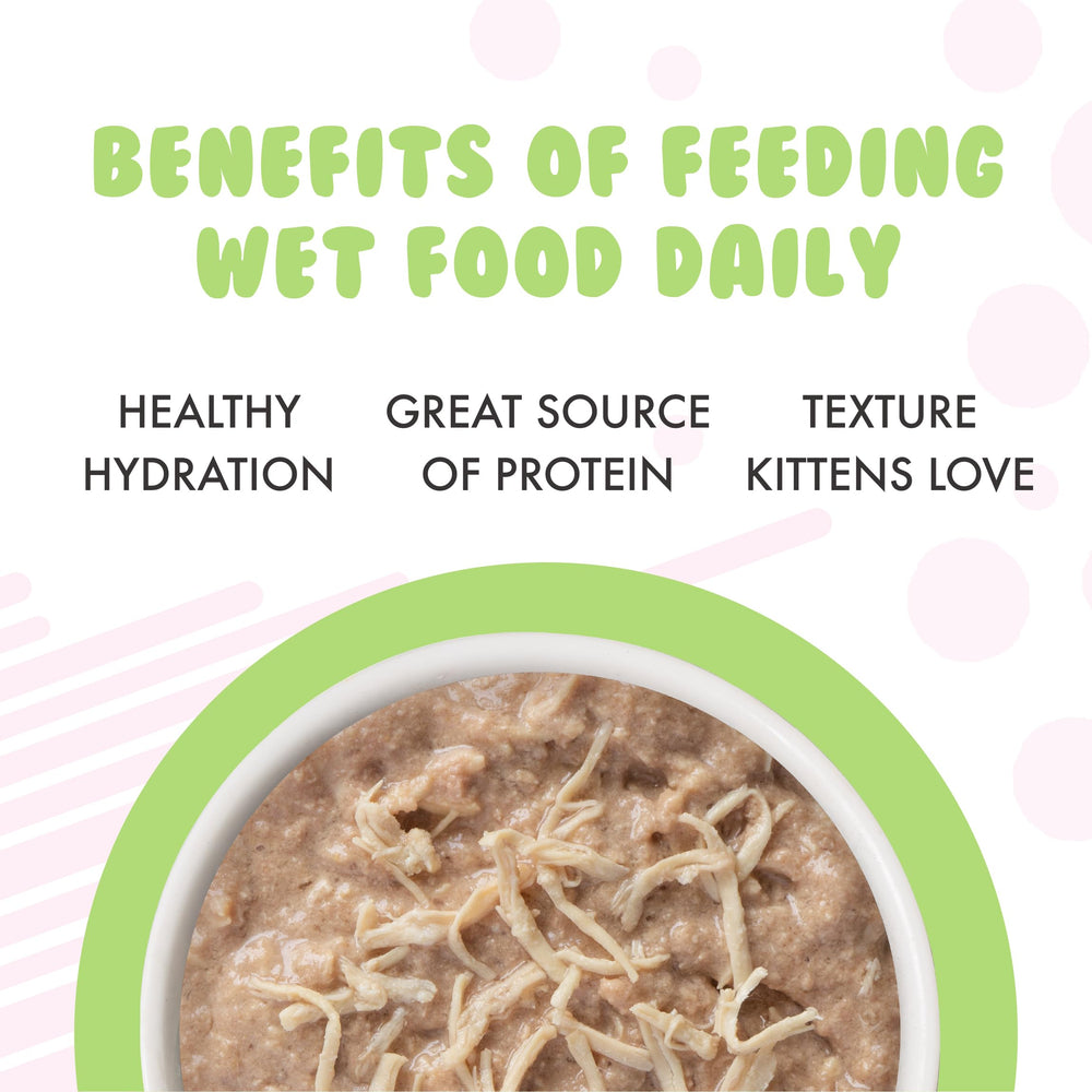 Weruva Kitten con carne real en cada lata, sabor natural.