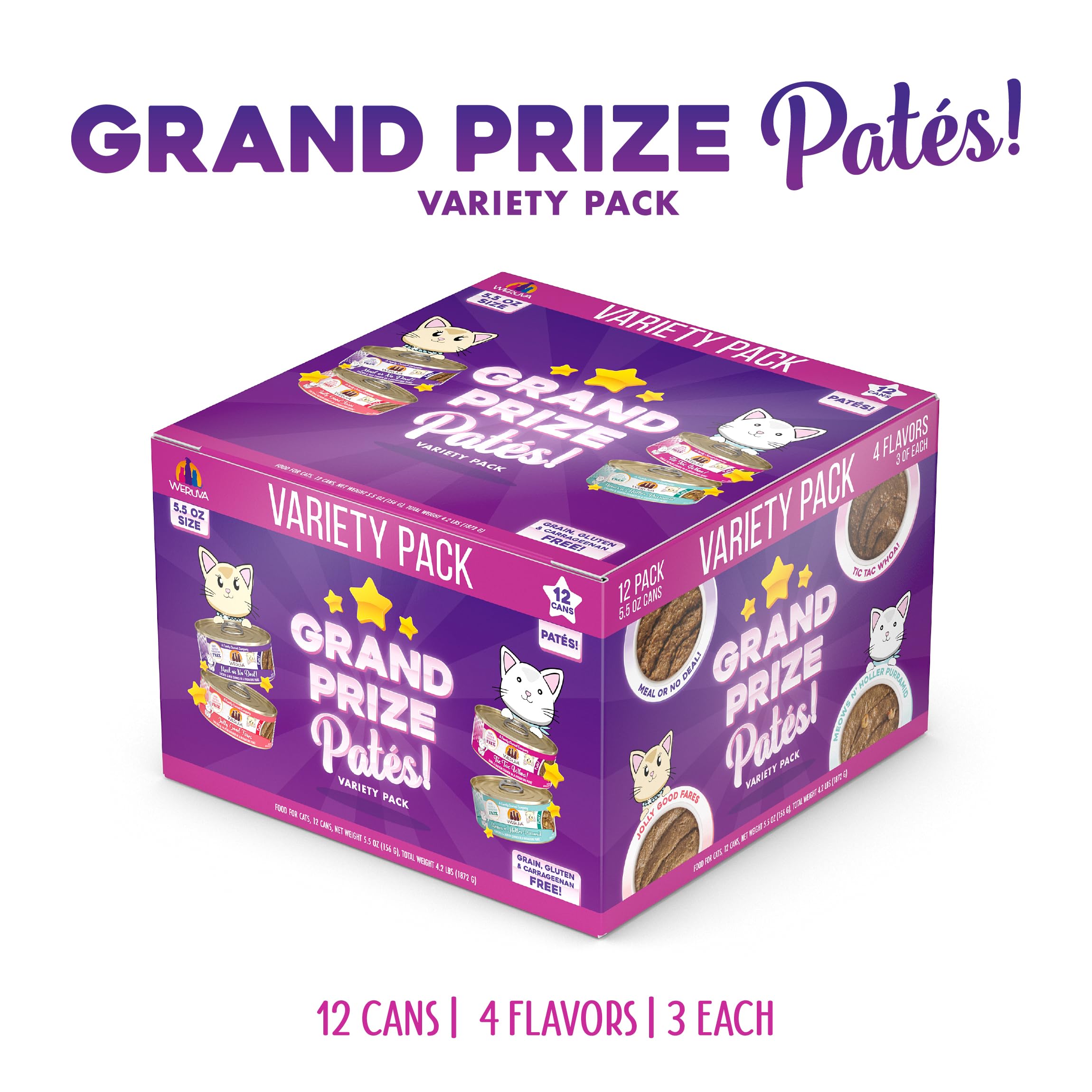Weruva Patés Gran Premio, lata de 5,5 onzas, aroma agradable para gatos