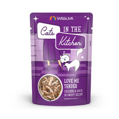 Weruva Love Me Tender pack 12 bolsas 3 oz, práctico para la alimentación diaria.