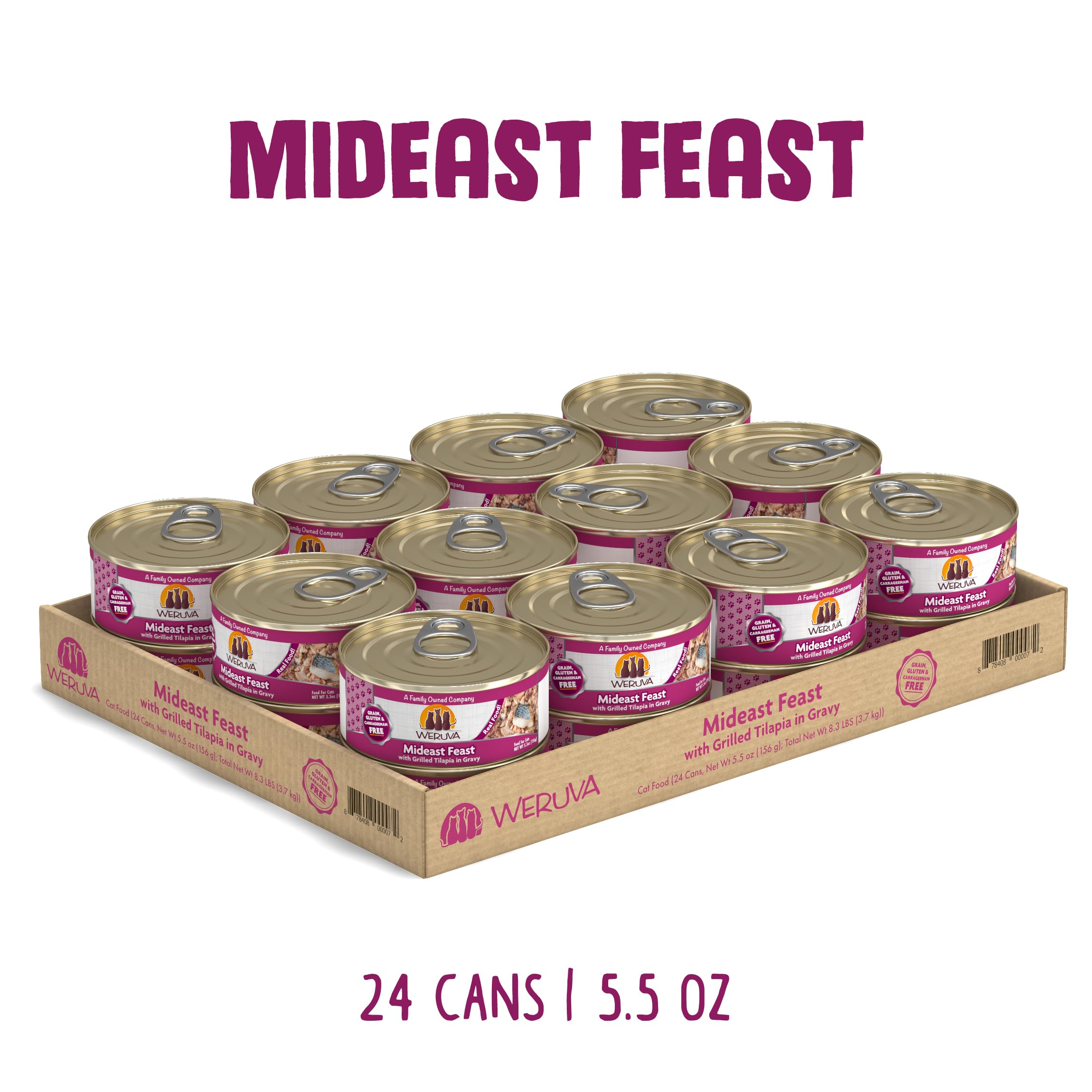 Weruva Mideast Feast tilapia en salsa, textura jugosa para masticar