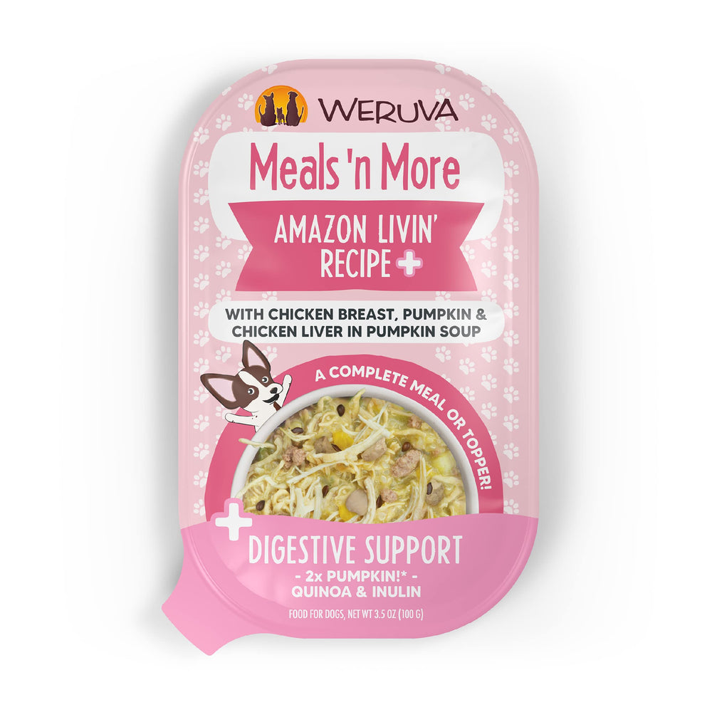 Weruva Meals n More Natural, empaque de 12 copas para perros, opción diaria conveniente.