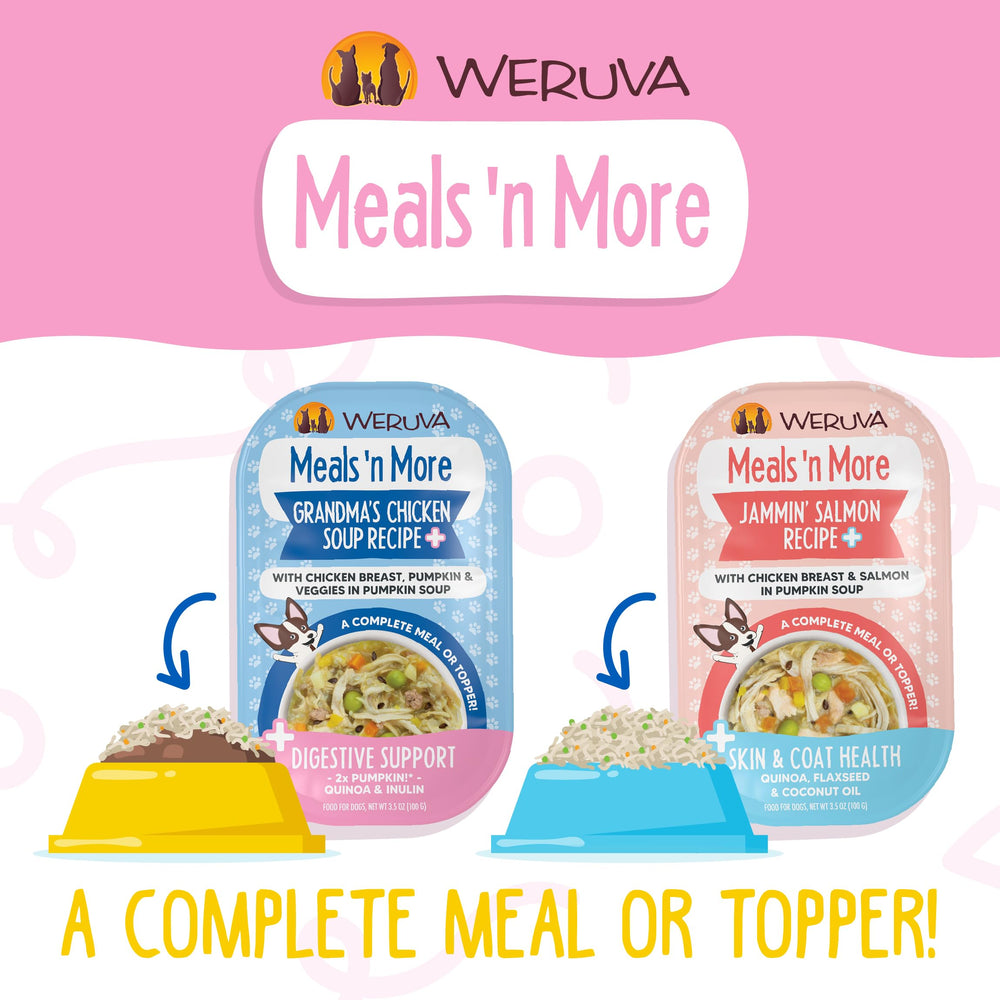 Weruva Meals n More Natural, mantiene a los perros hidratados gracias a su textura húmeda.